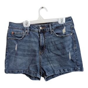 Denizen Levi's Denim Women's Shorts Sz 29 / 9 Blue Mom Shorts Distressed W-406